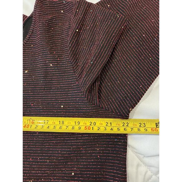 Womens XL Beaded Embellished Sweater Black And Red - Picture 3 of 6